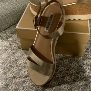 Steve Madden Gold Sandals with Ankle Strap